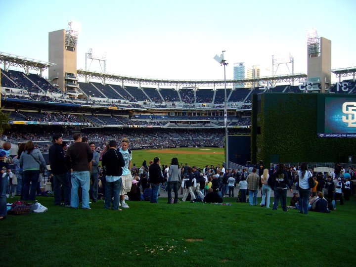 People watching the baseball game at Petco Park