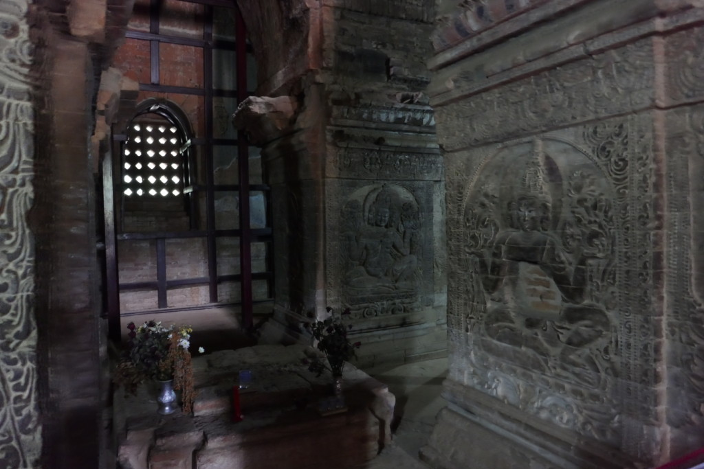 Brahama reliefs inside Nanpaya, Bagan